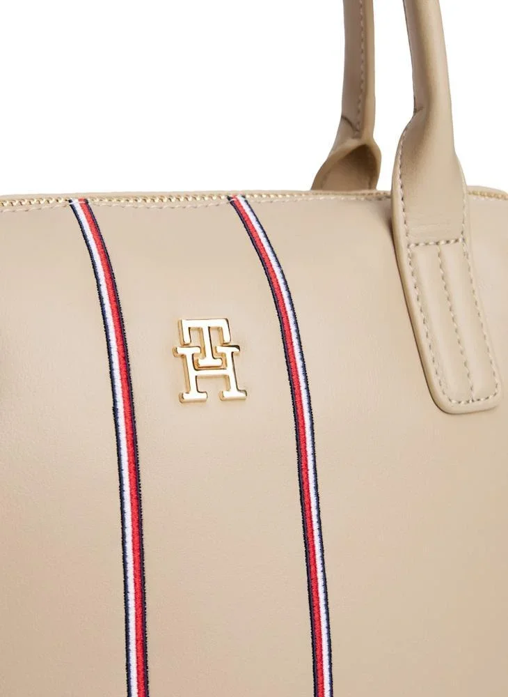 Tommy Hilfiger Popette Soft Kurumsal Mini Tote Kadın Bej Çanta AW0AW179980F4