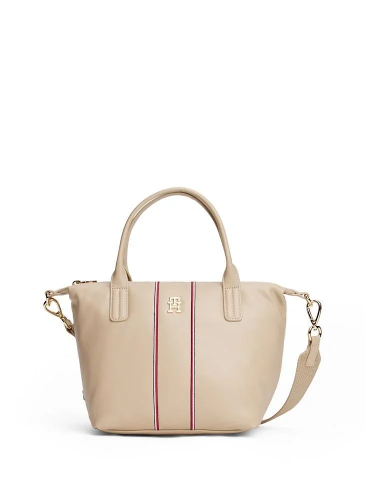 Tommy Hilfiger Popette Soft Kurumsal Mini Tote Kadın Bej Çanta AW0AW179980F4