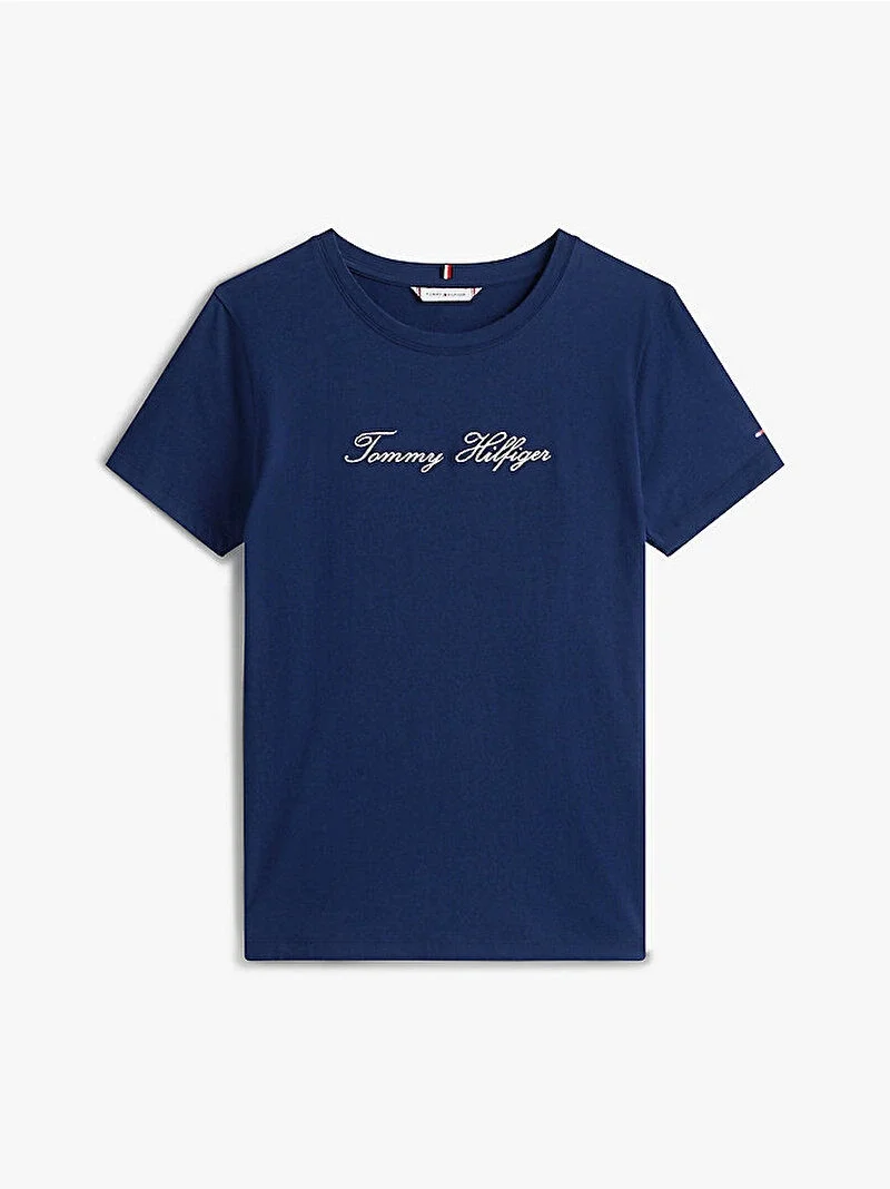 Tommy Hilfiger RWB Pike Bisiklet Yaka Kısa Kollu Kadın T-shirt WW0WW47310C1G