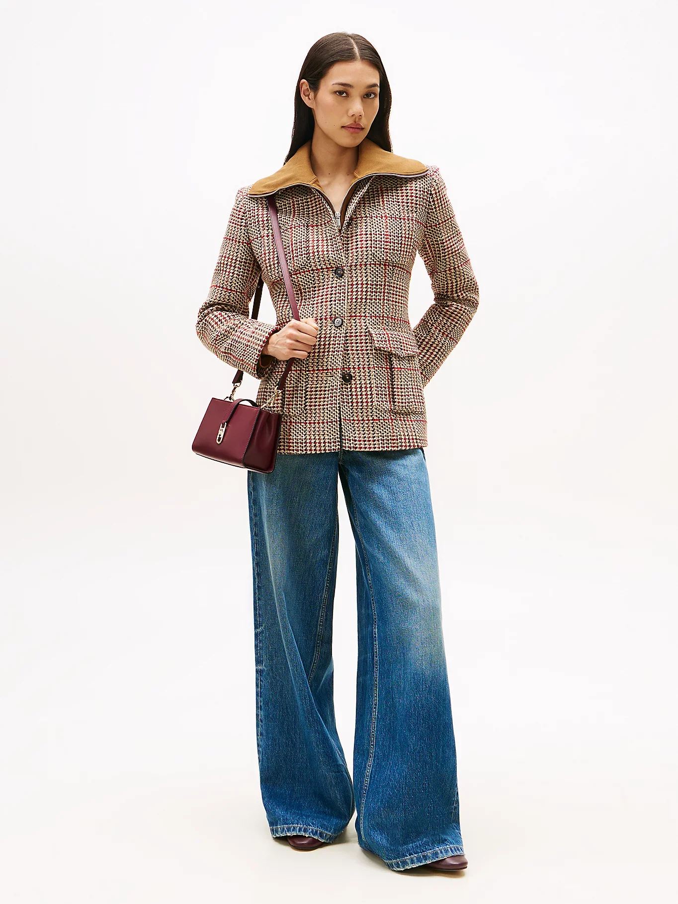 Tommy Hilfiger Sezonluk Dokulu Kadın Kadın Gri Blazer Ceket WW0WW466560OG