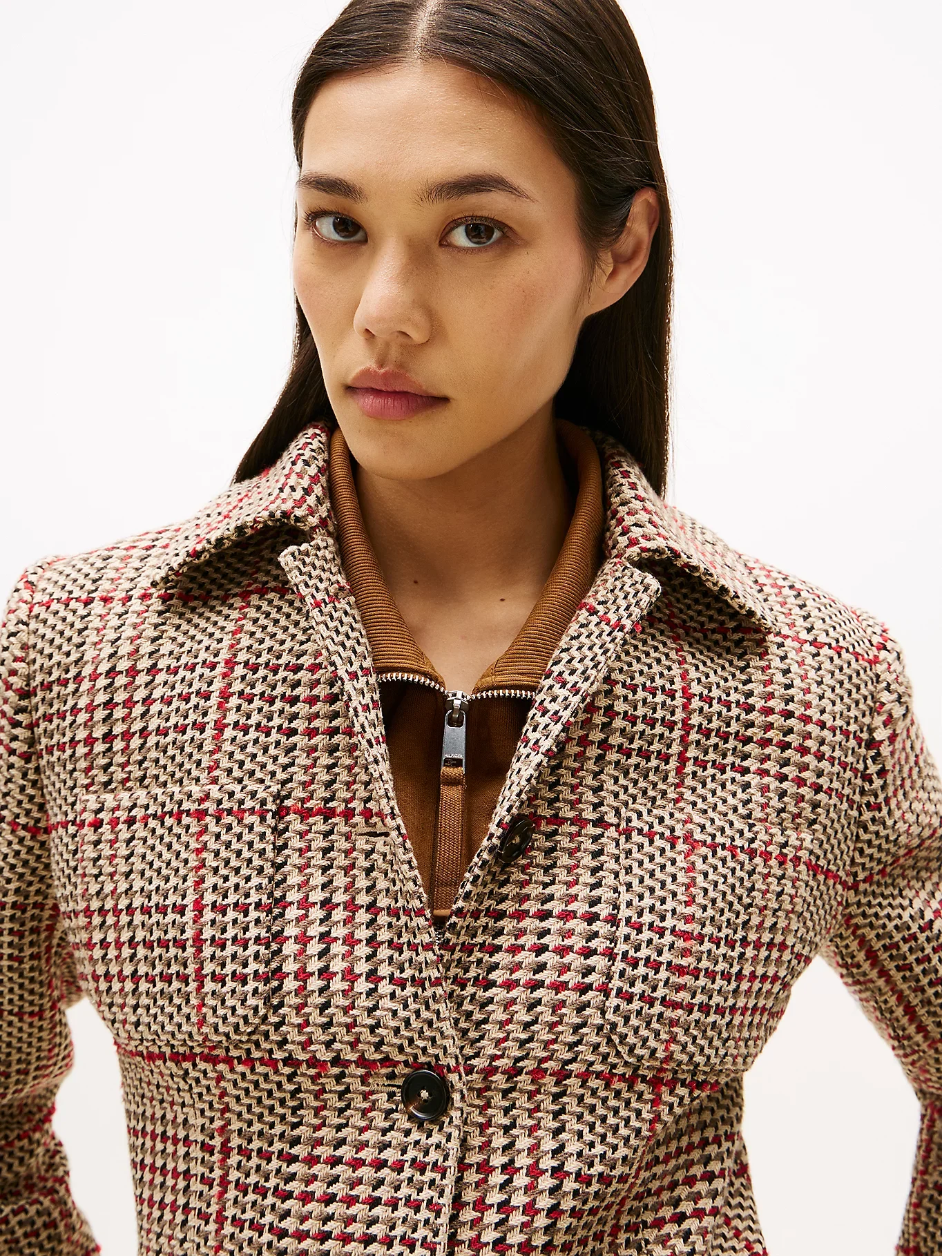 Tommy Hilfiger Sezonluk Dokulu Kadın Kadın Gri Blazer Ceket WW0WW466560OG