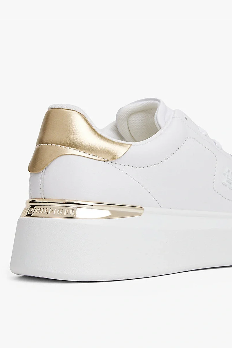Tommy Hilfiger Şık Altın Rengi Platform Kadın Sneaker FW0FW08817YBR