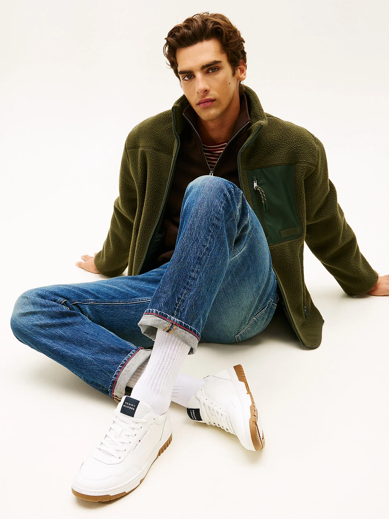 Tommy Hilfiger TH Basketbol Stili Core Lite Deri Erkek Mavi Sneaker FM0FM057130GY