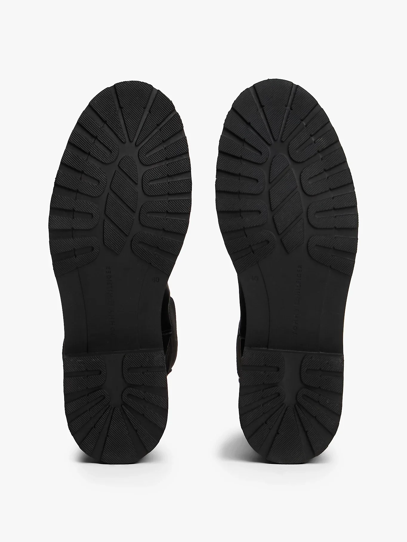 Tommy Hilfiger TH Deri Tırtıklı Tabanlı Uzun Kadın Siyah Bot FW0FW08985BDS