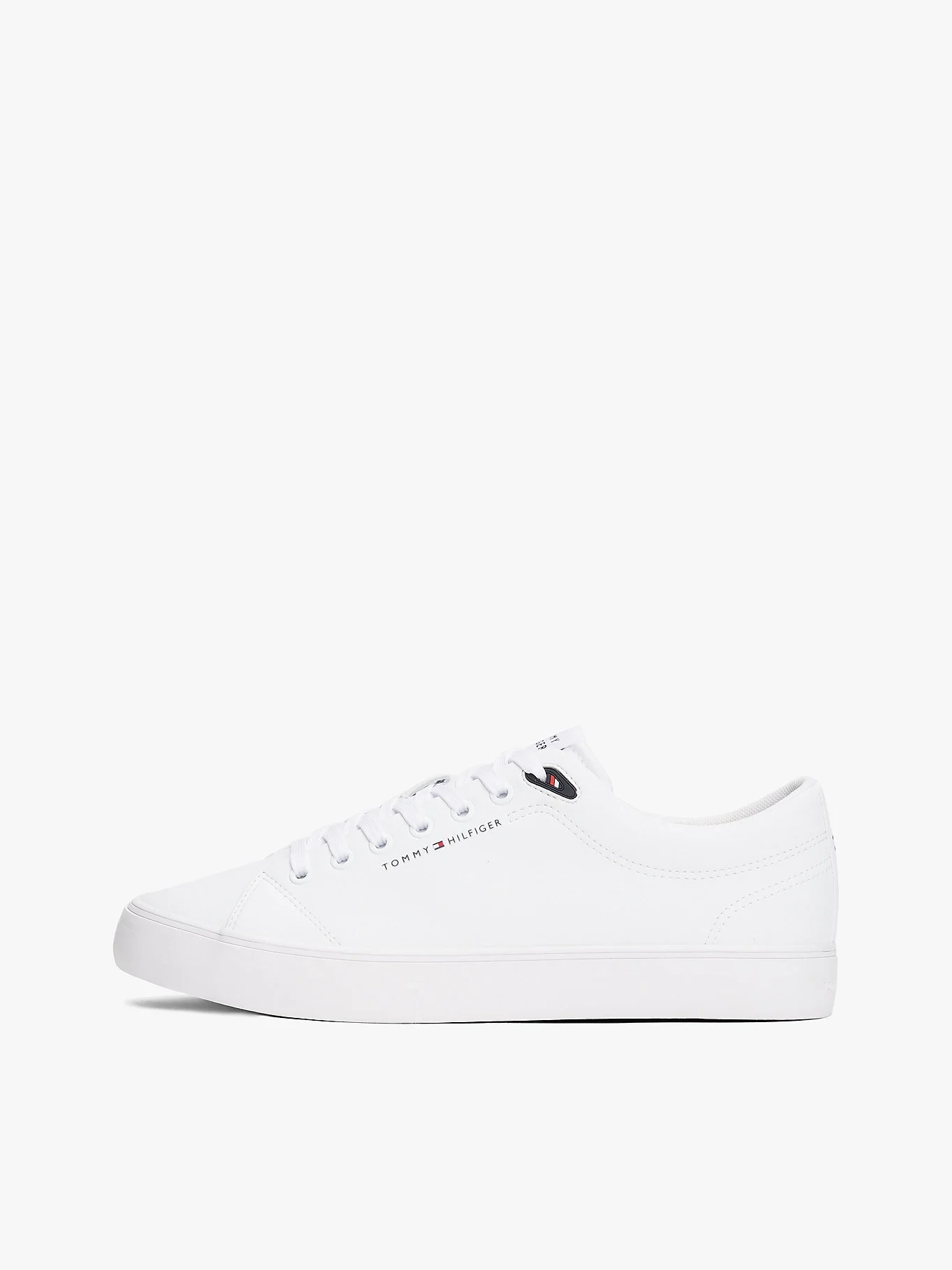 Tommy Hilfiger TH HI VULC CORE LOW LTH II ESS Erkek Beyaz Sneaker FM0FM05511YBS