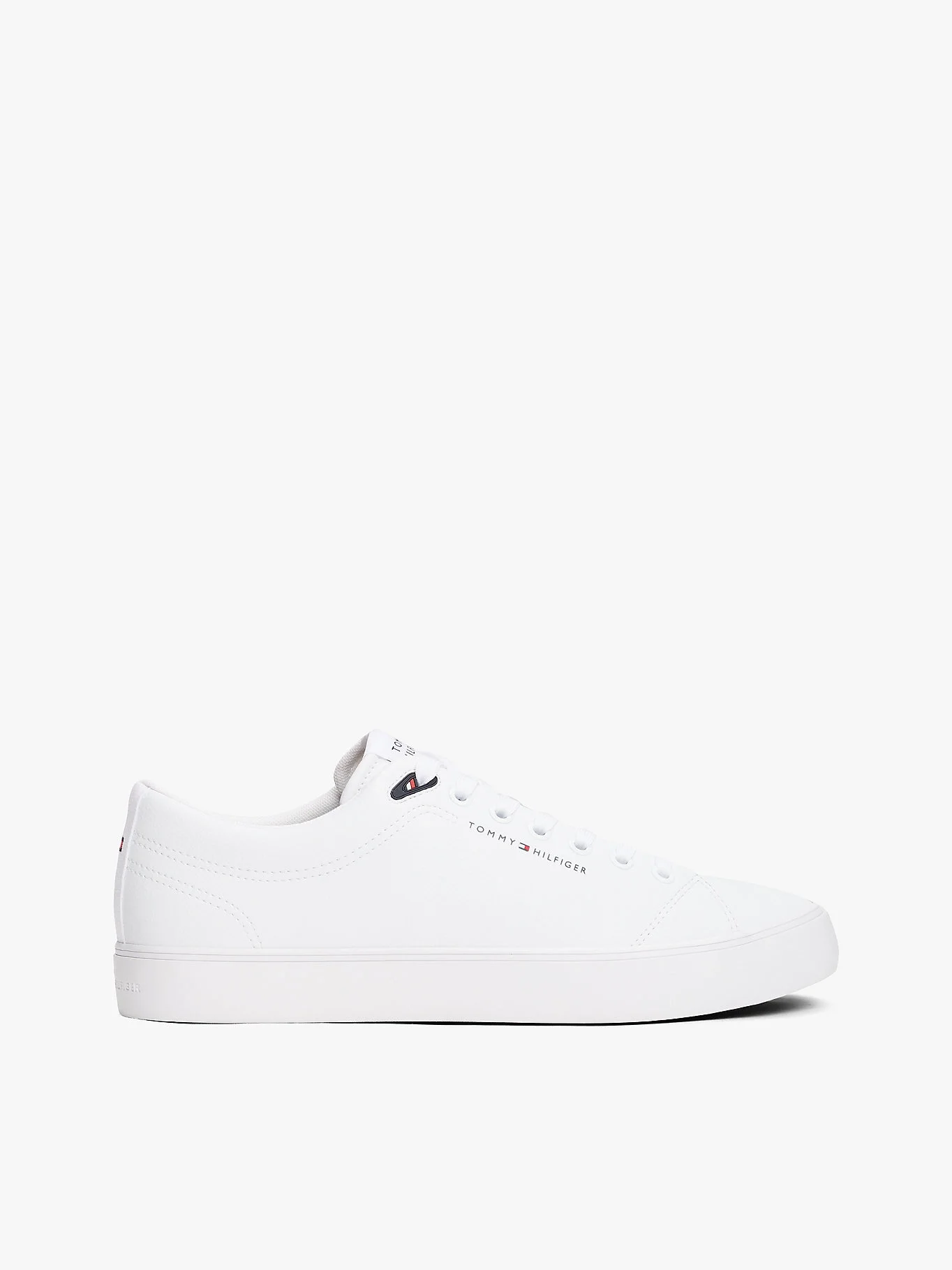 Tommy Hilfiger TH HI VULC CORE LOW LTH II ESS Erkek Beyaz Sneaker FM0FM05511YBS