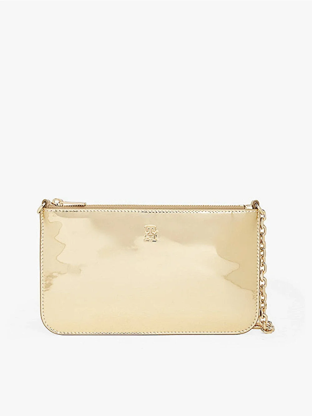 Tommy Hilfiger TH Icon Metalik Zincirli Omuz Kadın Gold Cüzdan AW0AW182190HS