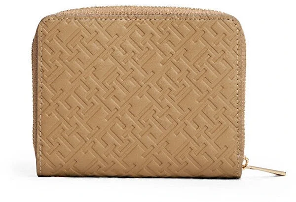 Tommy Hilfiger TH Icon Orta Boy Fermuarlı Monogram Kapaklı Kadın Beyaz Cüzdan AW0AW17743RBC