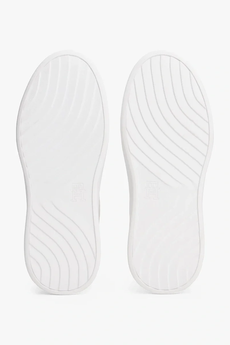 Tommy Hilfiger TH Moda Kort Tarzı Karışık Materyal Kadın   Beyaz Sneaker FW0FW08632YBS