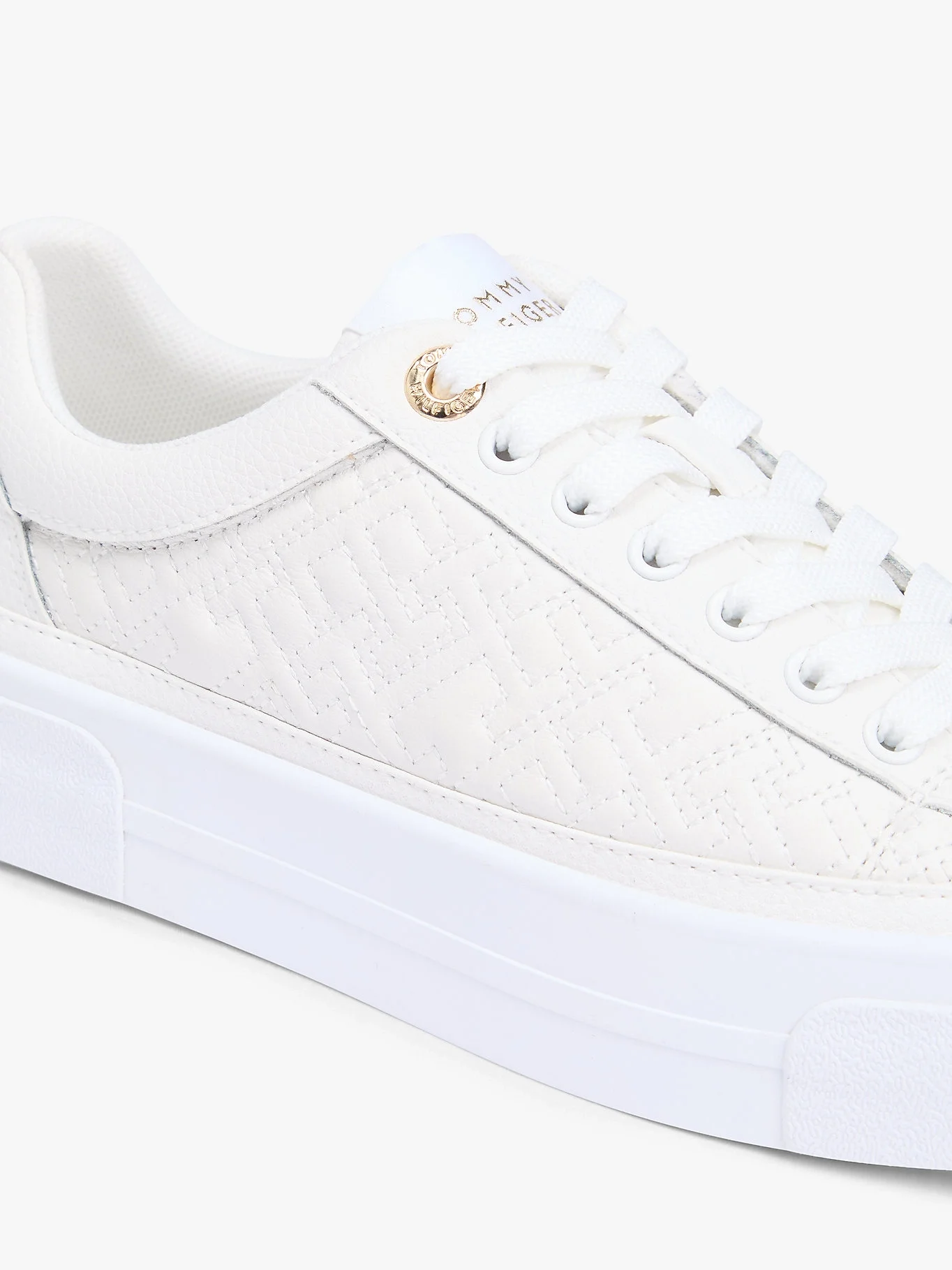 Tommy Hilfiger TH Platform Kapitone Kadın Beyaz Sneaker FW0FW09265YBL