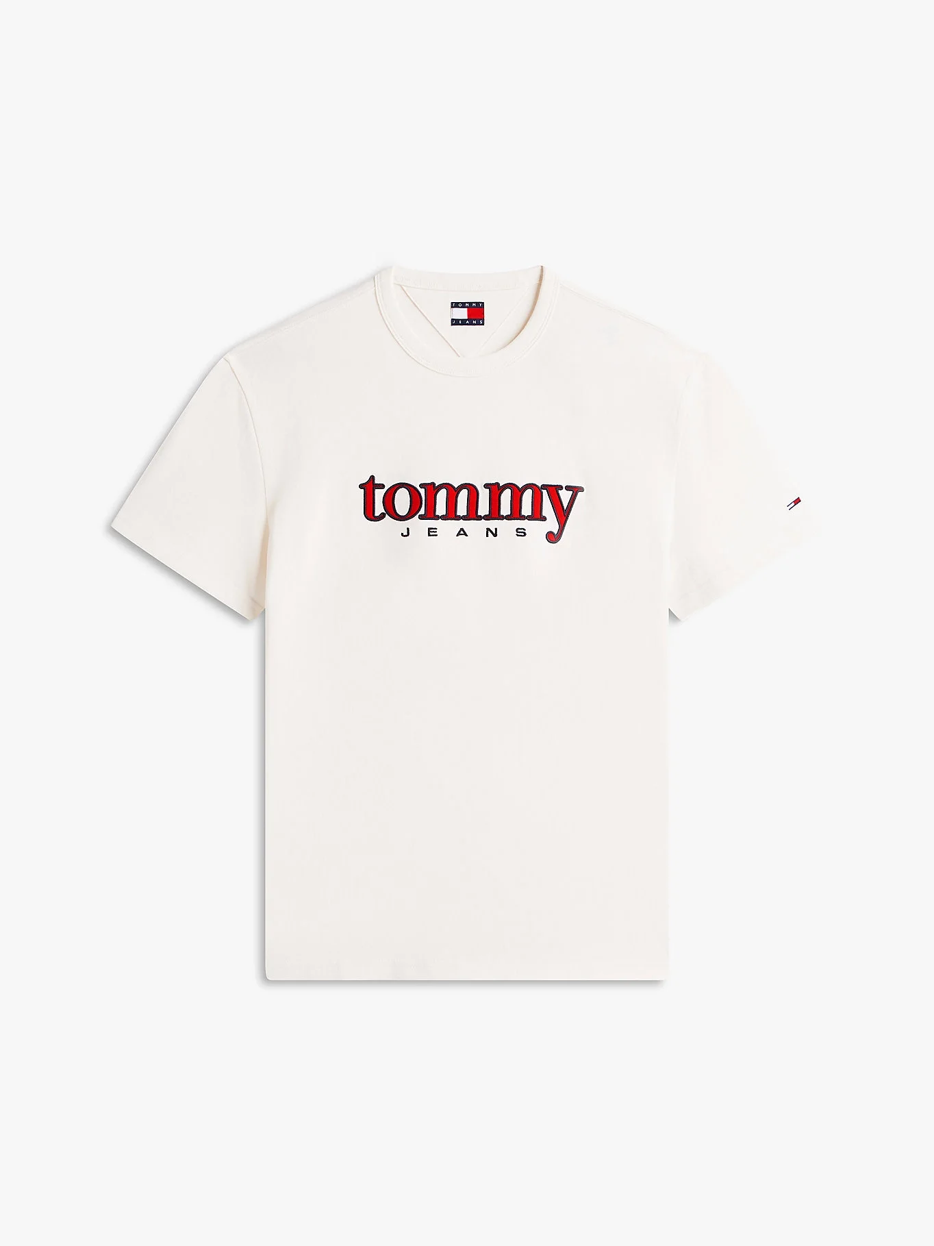 Tommy Hilfiger TJM Normal Kesim Aplikeli Grafik Baskılı Erkek Beyaz T-shirt DM0DM22719YBH