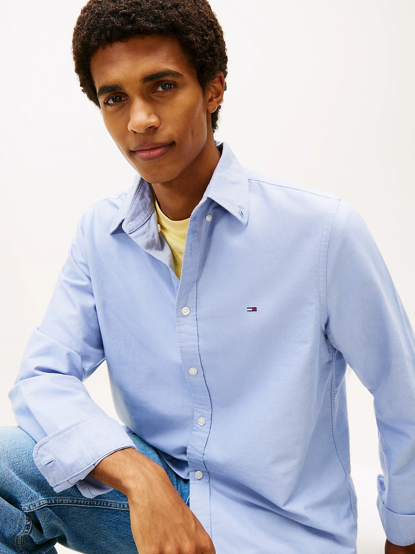 Tommy Hilfiger TJM Normal Kesim Oxford Erkek Mavi Gömlek DM0DM22836C5X