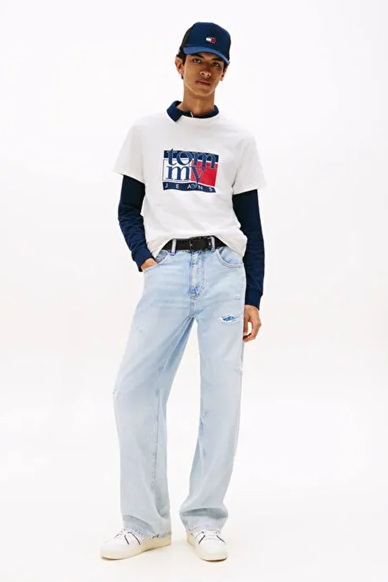 Tommy Hilfiger TJM Slim RWB Bayrak Desenli Erkek T-shirt DM0DM21977YBH