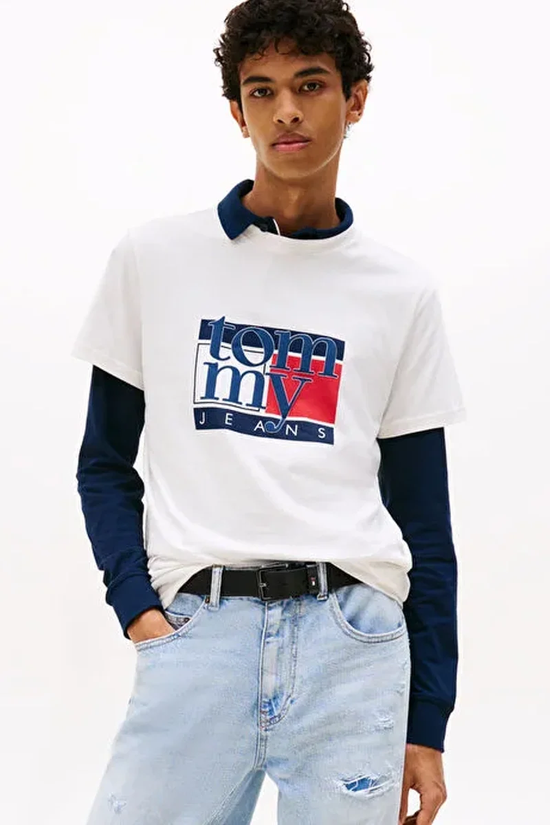 Tommy Hilfiger TJM Slim RWB Bayrak Desenli Erkek T-shirt DM0DM21977YBH