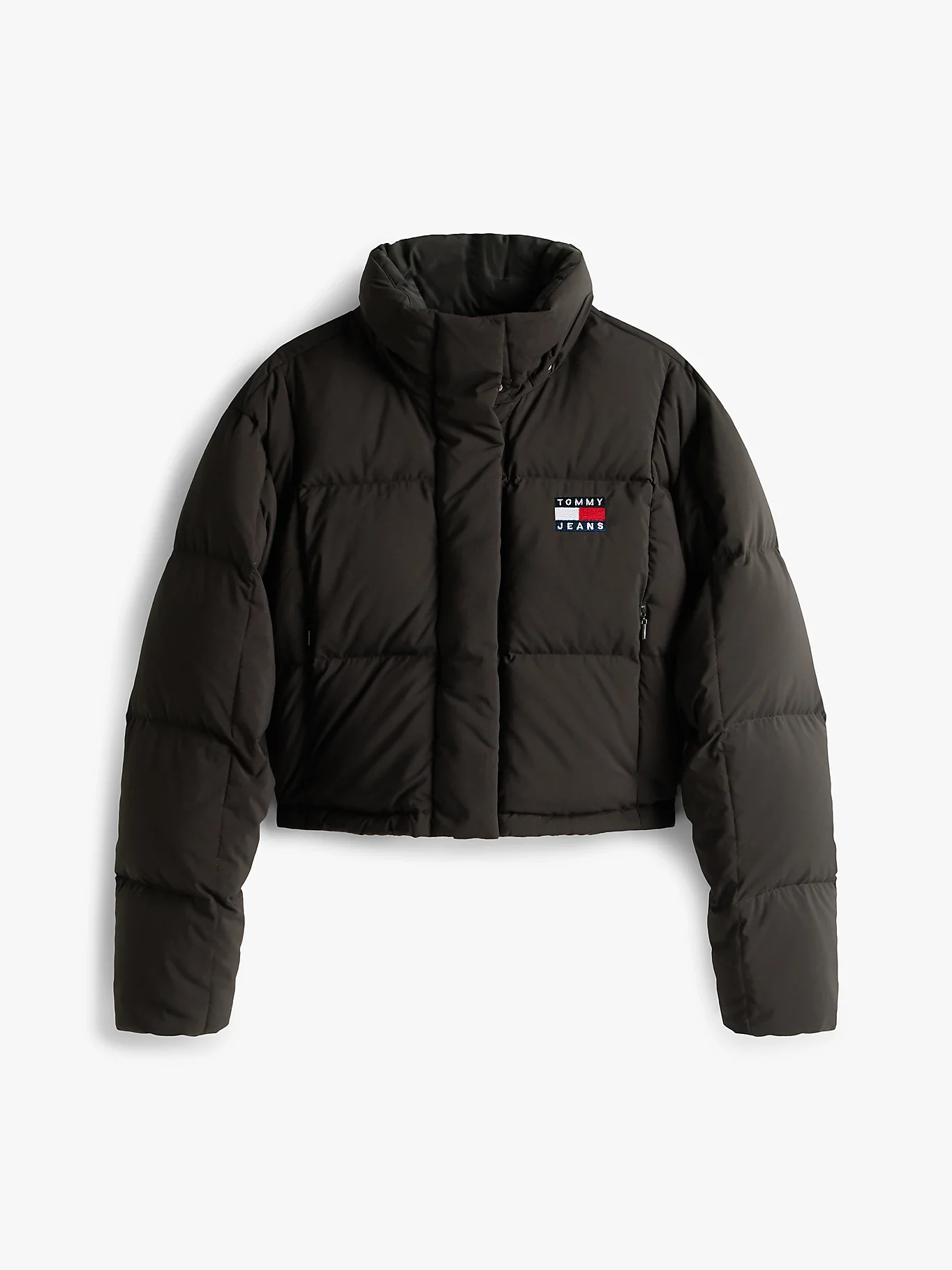 Tommy Hilfiger TJW Alaska Grid Kısa Kuş Tüyü Kadın Siyah  Mont  DW0DW21624BDS