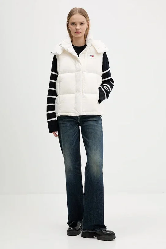 Tommy Hilfiger TJW Alaska Grid Kuş Tüyü Kadın Beyaz Yelek DW0DW21627YBH