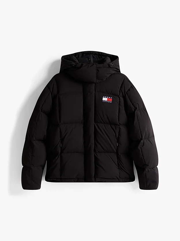 Tommy Hilfiger TJW Alaska Grid Kuş Tüyü Kadın Siyah Mont  DW0DW21623BDS