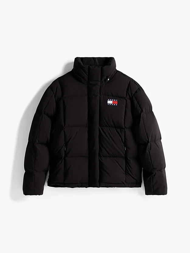 Tommy Hilfiger TJW Alaska Grid Kuş Tüyü Kadın Siyah Mont  DW0DW21623BDS
