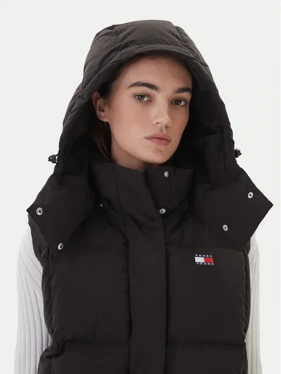 Tommy Hilfiger TJW Alaska Grid Kuş Tüyü Kadın Siyah Yelek DW0DW21627BDS