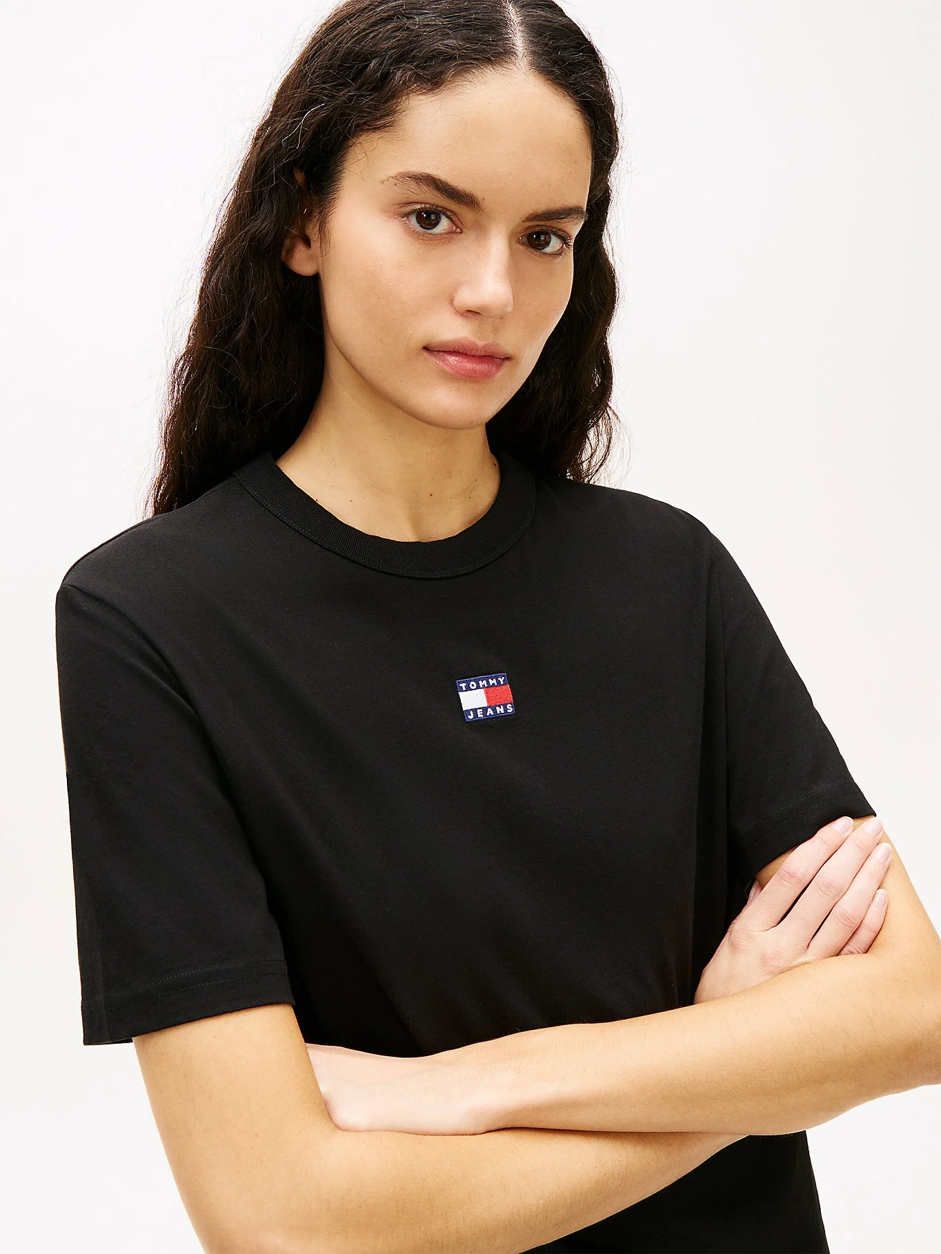 Tommy Hilfiger TJW Armalı Kutu Kesim Kadın Siyah T-shirt DW0DW22202BDS