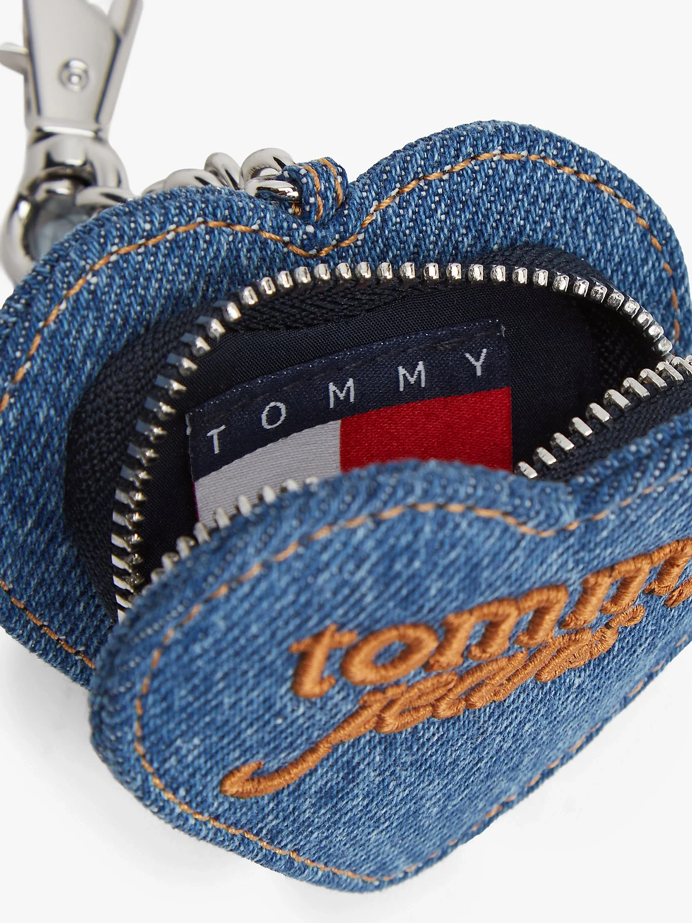 Tommy Hilfiger TJW Cool Denim Kalp Şekilli Bozuk Para Kadın Denim Cüzdan AW0AW185951A7