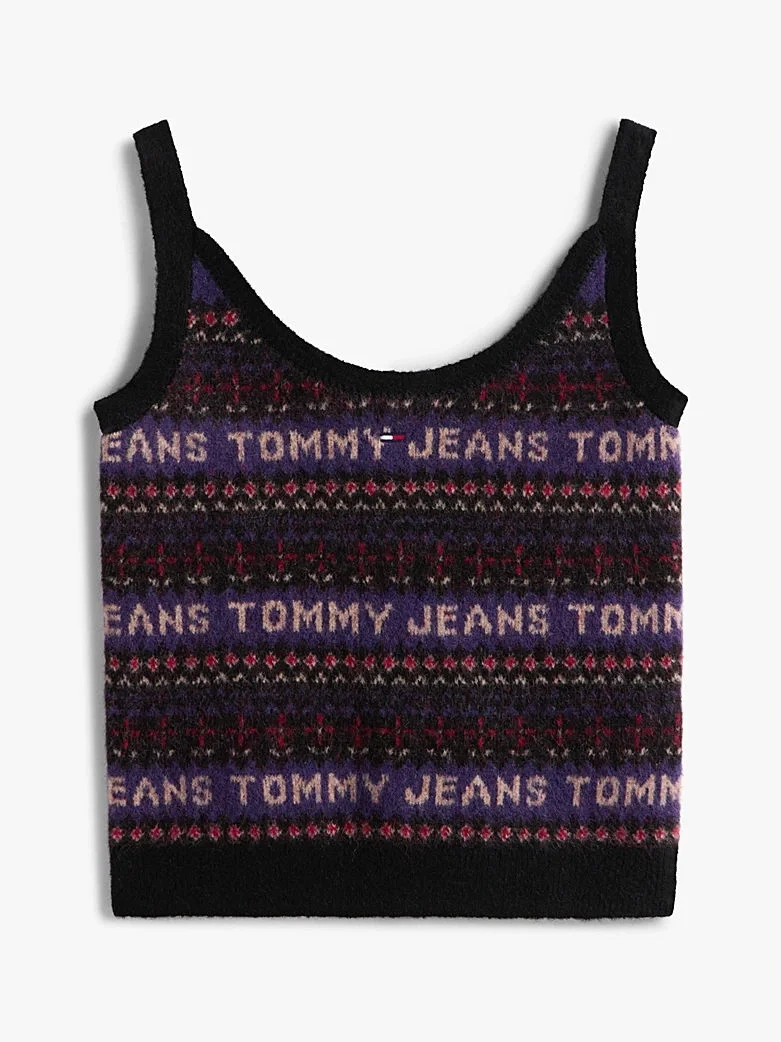 Tommy Hilfiger TJW Fairisle Desenli Kadın Siyah Bluz DW0DW21692BDS