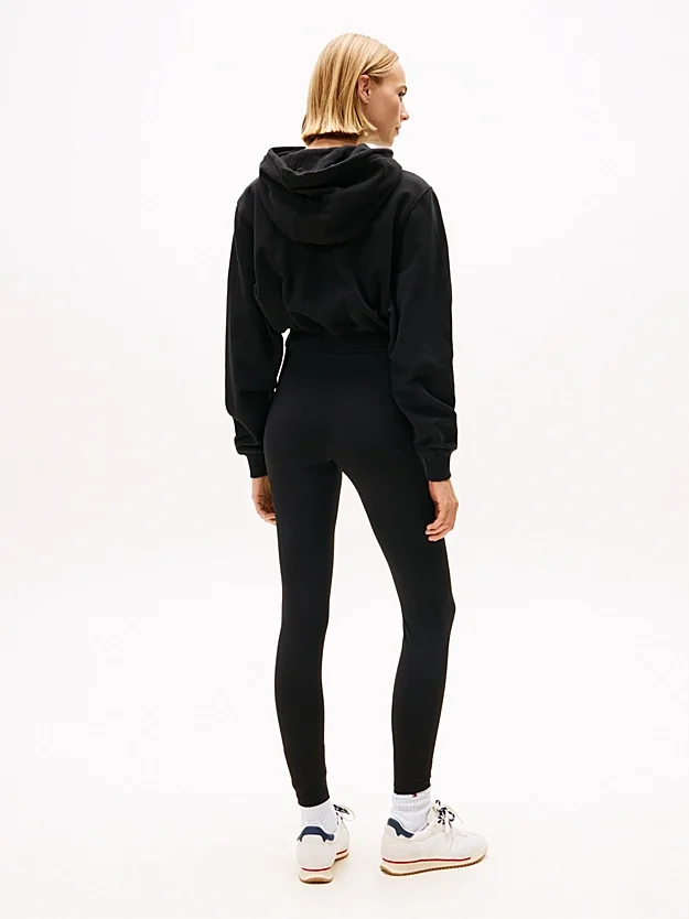 Tommy Hilfiger TJW Gümüş Rengi Yazı Baskılı Kadın Siyah Çorap DW0DW21830BDS