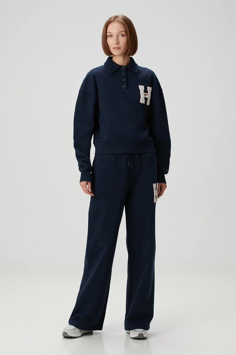 Tommy Hilfiger TJW H GRAPHIC HWK POLO Erkek mavi Sweatshirt DW0DW20537DYY