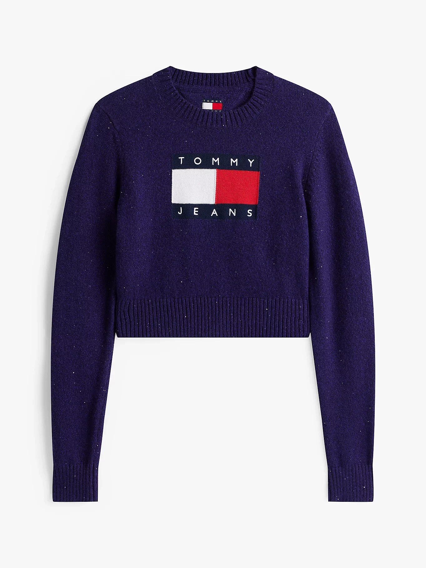 Tommy Hilfiger TJW Işıltılı Bayrak Desenli Kadın Mor Kazak DW0DW21690VLY
