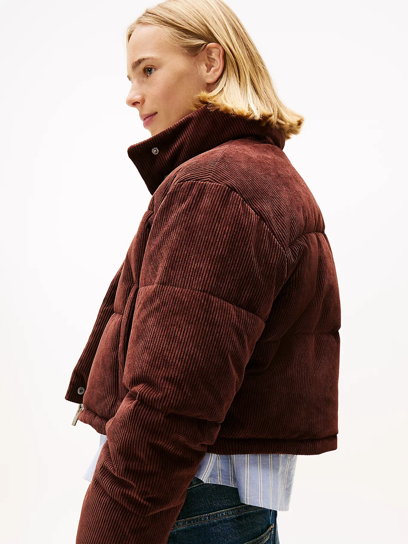 Tommy Hilfiger TJW Kadife Şişme Kadın Kahverengi  Mont  DW0DW21658GS7