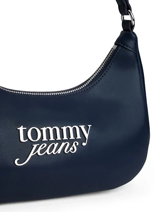 Tommy Hilfiger TJW Kalın Yazı Baskılı Omuz Kadın Mavi Omuz Çantası AW0AW17895C1G