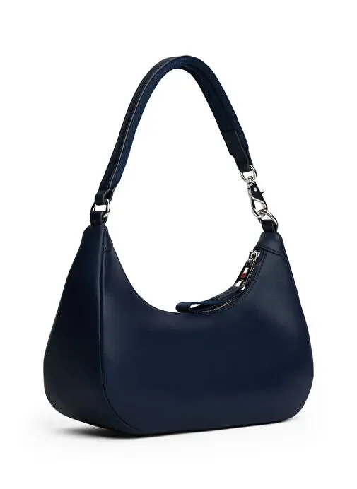 Tommy Hilfiger TJW Kalın Yazı Baskılı Omuz Kadın Mavi Omuz Çantası AW0AW17895C1G