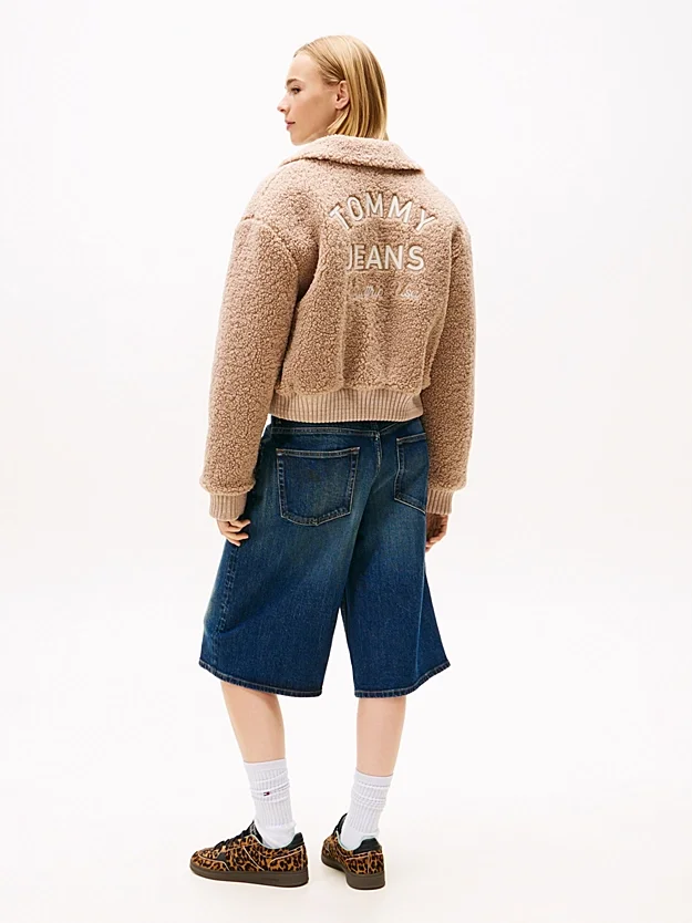 Tommy Hilfiger TJW Kürk Dokulu Kolej Stili Kadın Kahverengi Ceket DW0DW21666GUQ