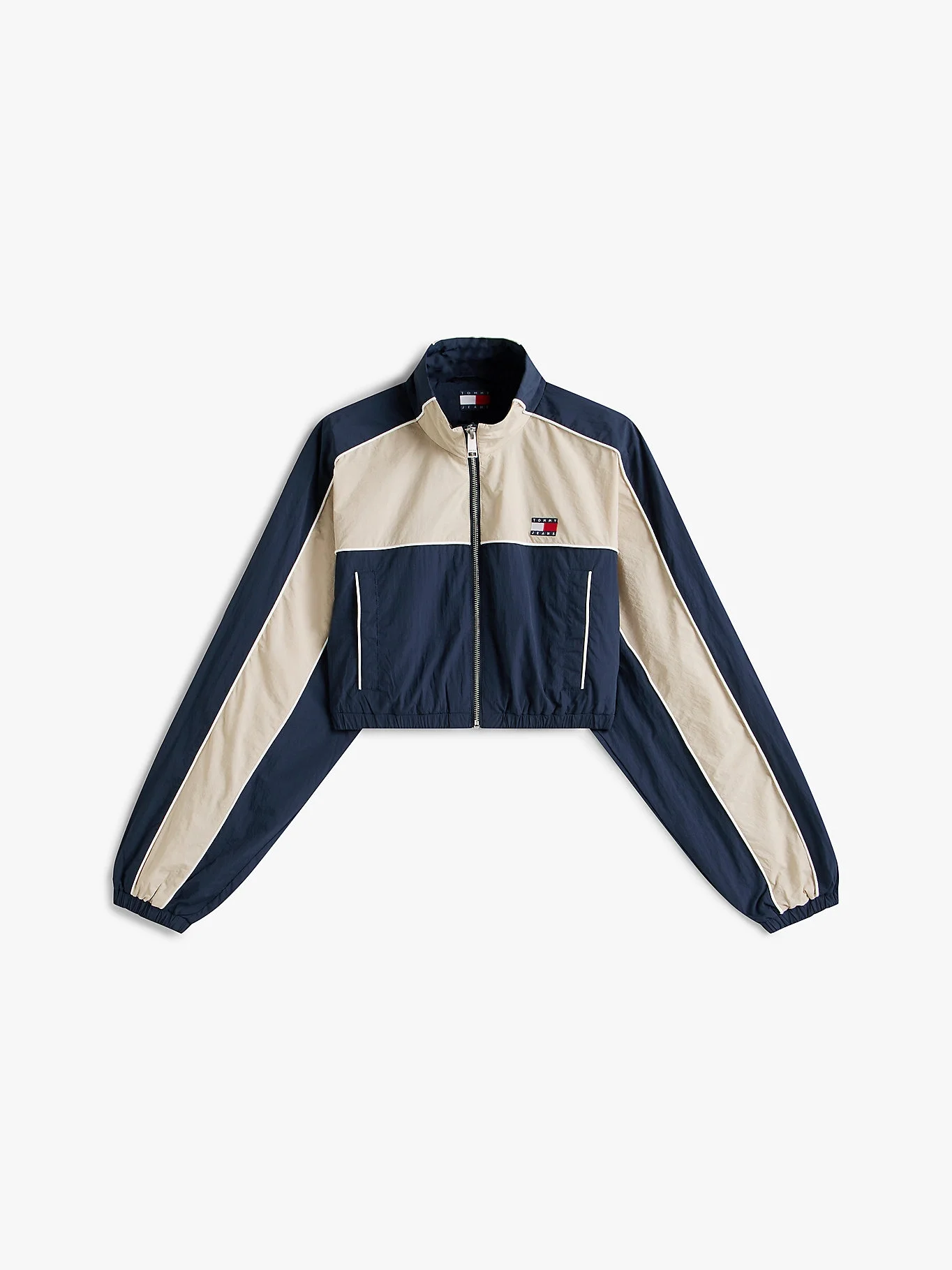 Tommy Hilfiger TJW Naylon Şerit Detaylı Kadın Mavi Yağmurluk DW0DW22055C1G