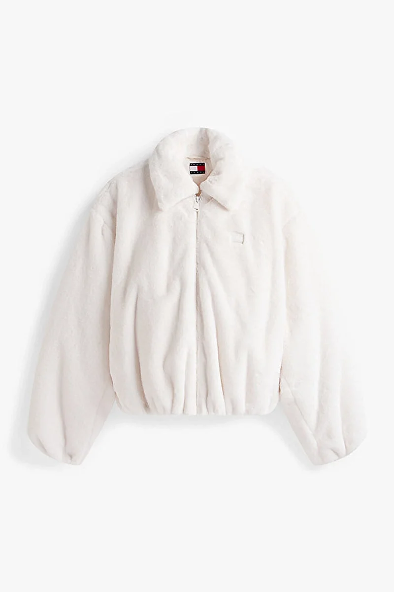 Tommy Hilfiger TJW Suni Kürk Kadın Beyaz  Mont DW0DW21669YBH