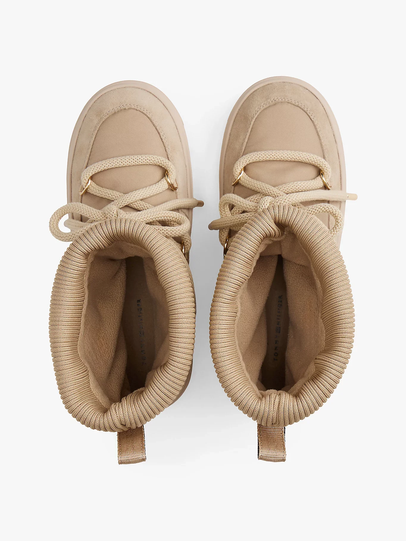 Tommy Hilfiger Tommytech Logo Şeritli Sıcak Kar Kadın Bej Bot FW0FW08998ACC