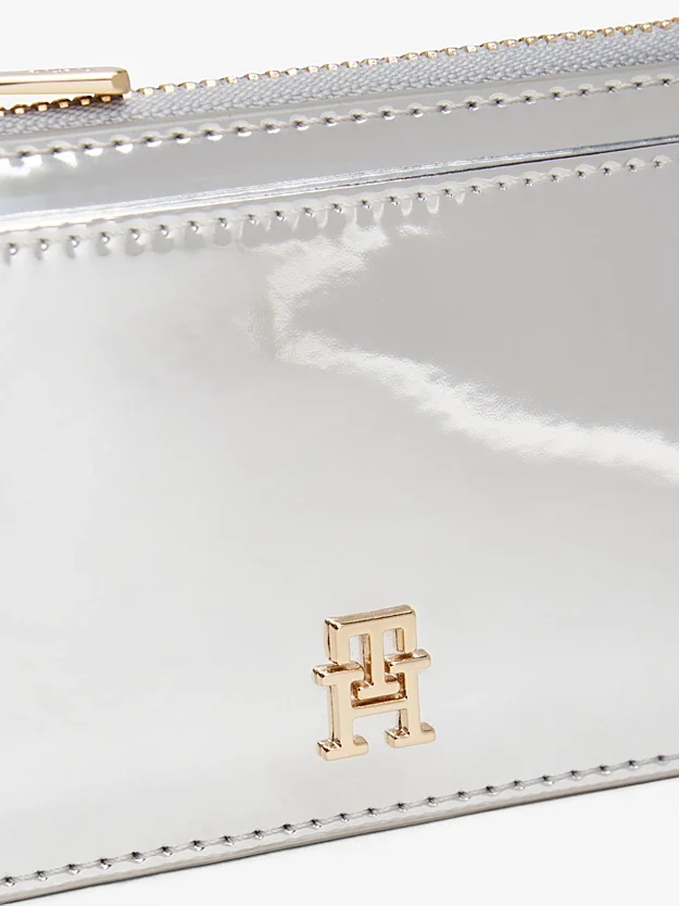 Tommy Hilfiger Uzun Metalik Kredi Kadın Gri Cüzdan AW0AW18038PE6