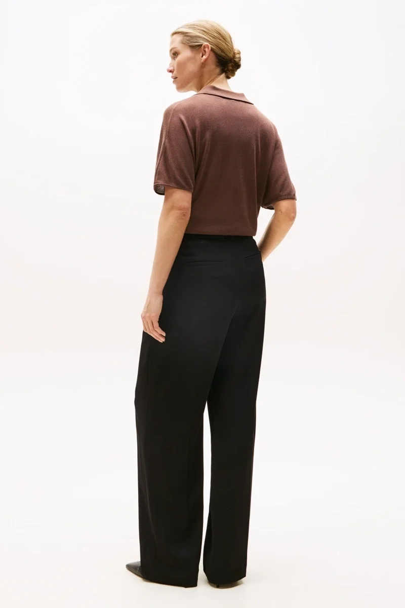 Tommy Hilfiger Viskon Twill Rahat Kesim Düz Paça Kadın Pantolon WW0WW46749BDS