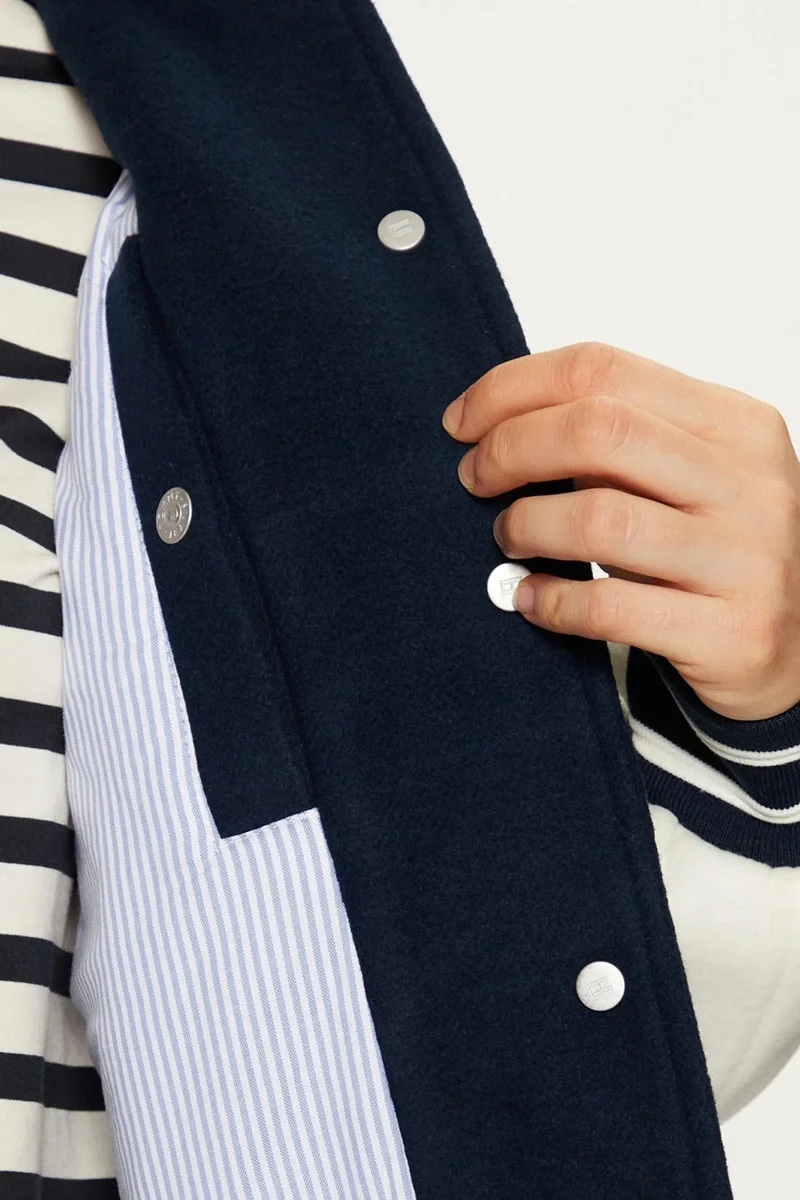 Tommy Hilfiger TJW WOOL VARSITY JACKET EXT Kadın lacivert Ceket DW0DW19320C1G