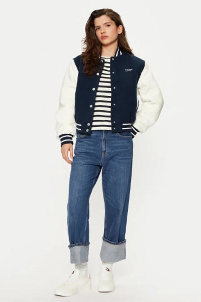 Tommy Hilfiger TJW WOOL VARSITY JACKET EXT Kadın lacivert Ceket DW0DW19320C1G