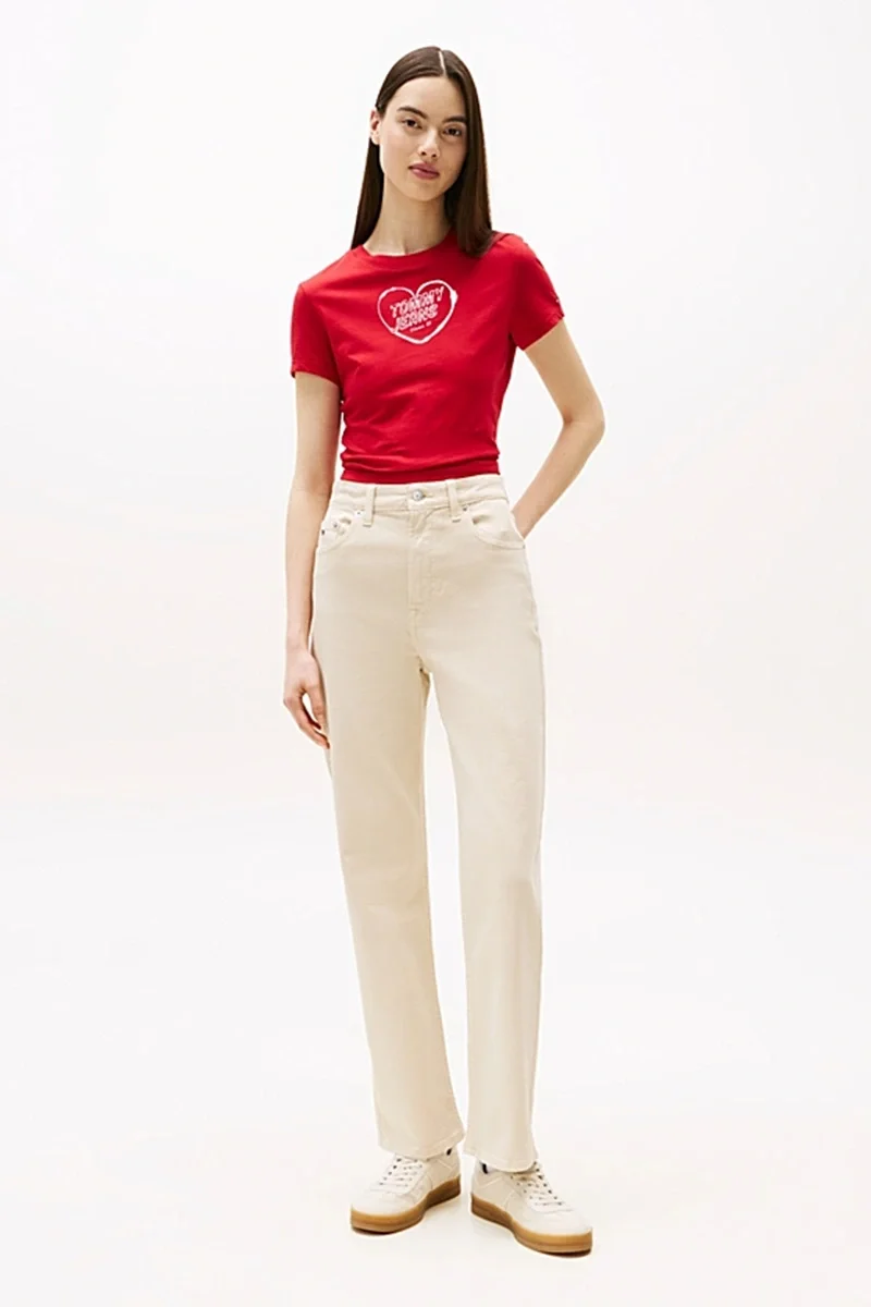 Tommy Hilfiger Kadın Layla Yüksek Bel Dar Paça Bej Pantolon DW0DW20997ACH