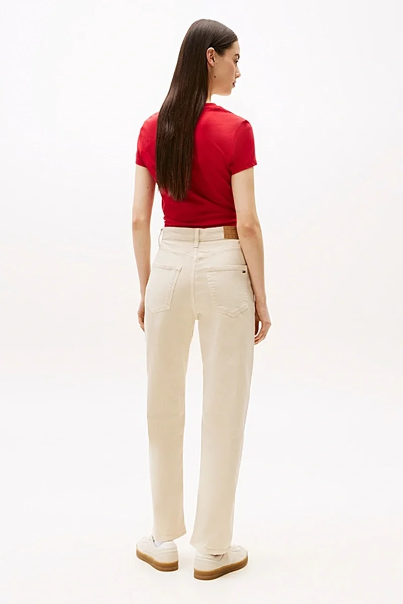 Tommy Hilfiger Kadın Layla Yüksek Bel Dar Paça Bej Pantolon DW0DW20997ACH