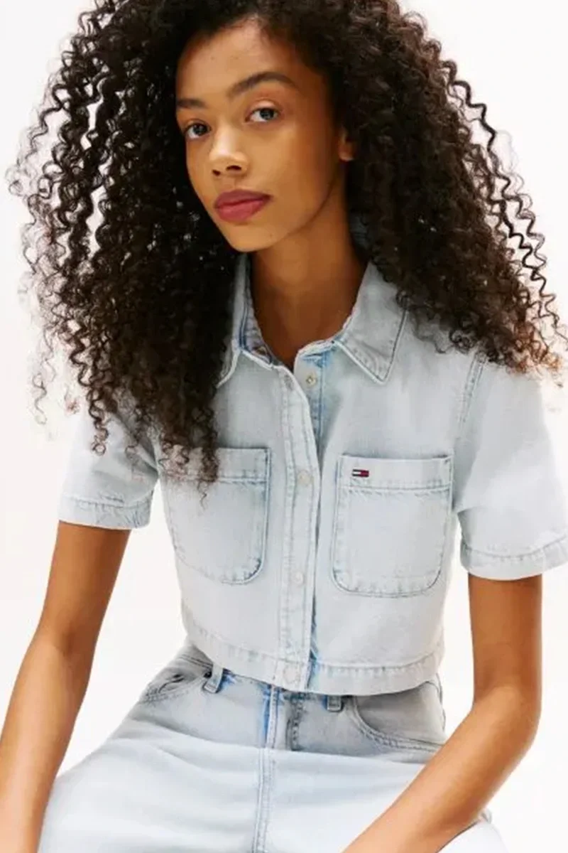 Tommy Hilfiger Lightweight Denim Kadın Denim Gömlek DW0DW210721AB