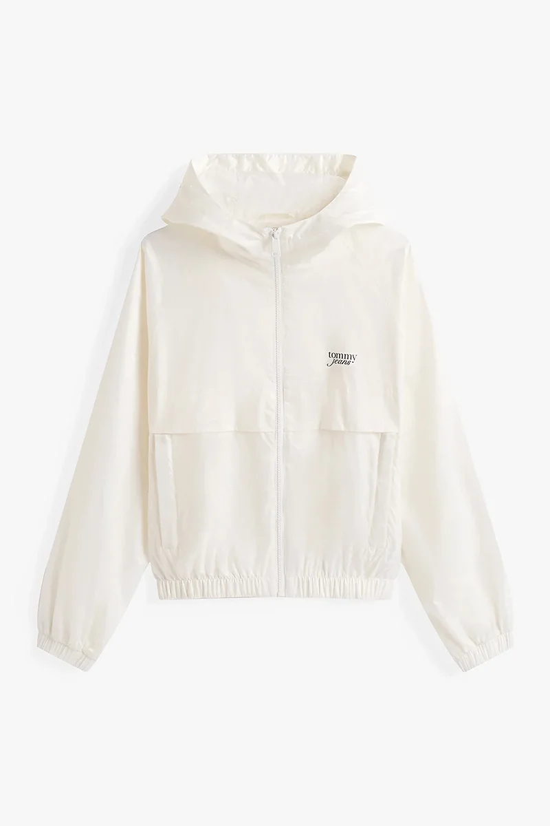 Tommy Hilfiger Script Kadın Beyaz Yağmurluk DW0DW20952YBL