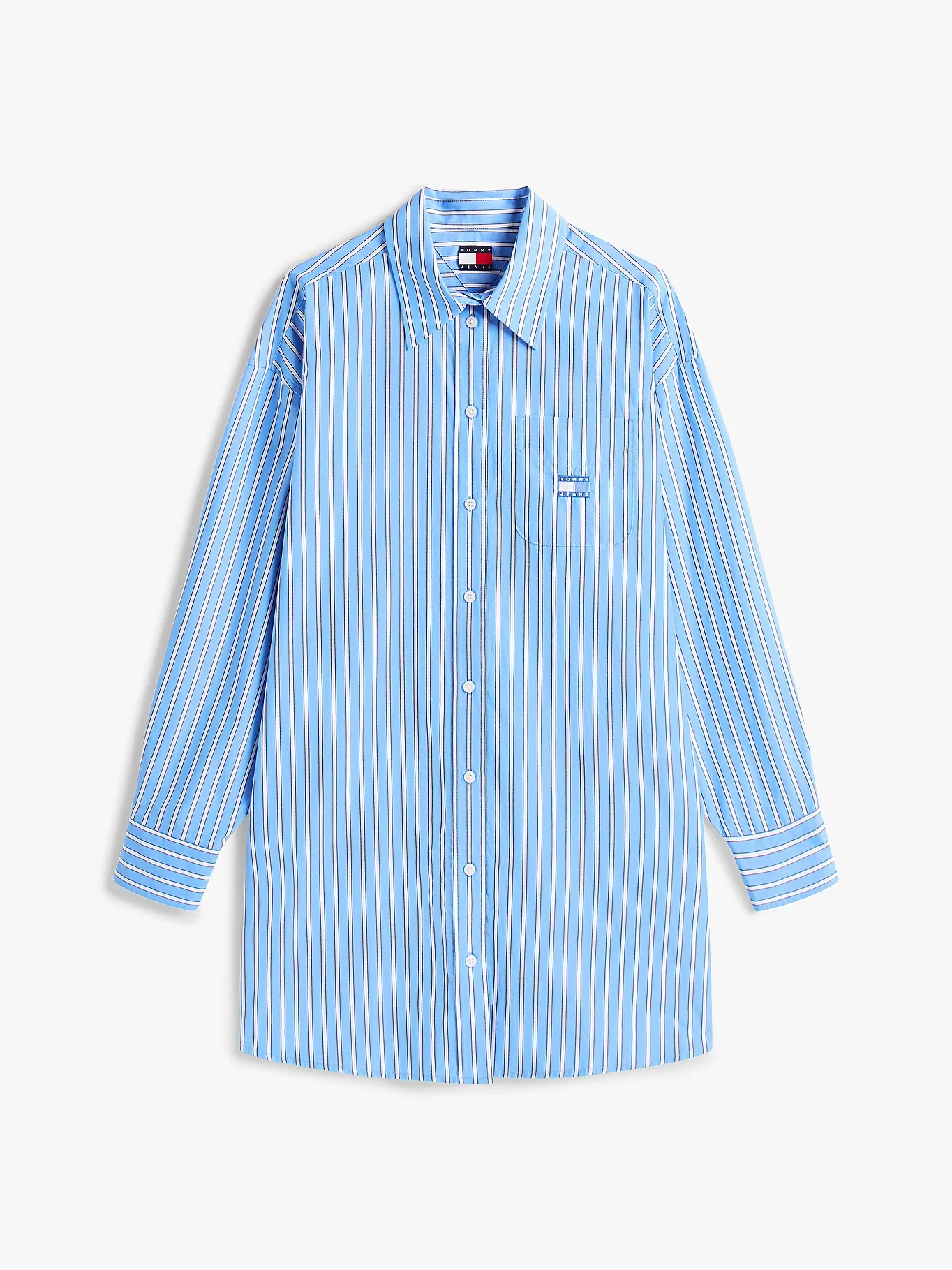 Tommy Hilfiger TJW OVS MINI SHIRT DRESS EXT Kadın Mavi Elbise DW0DW211220BB