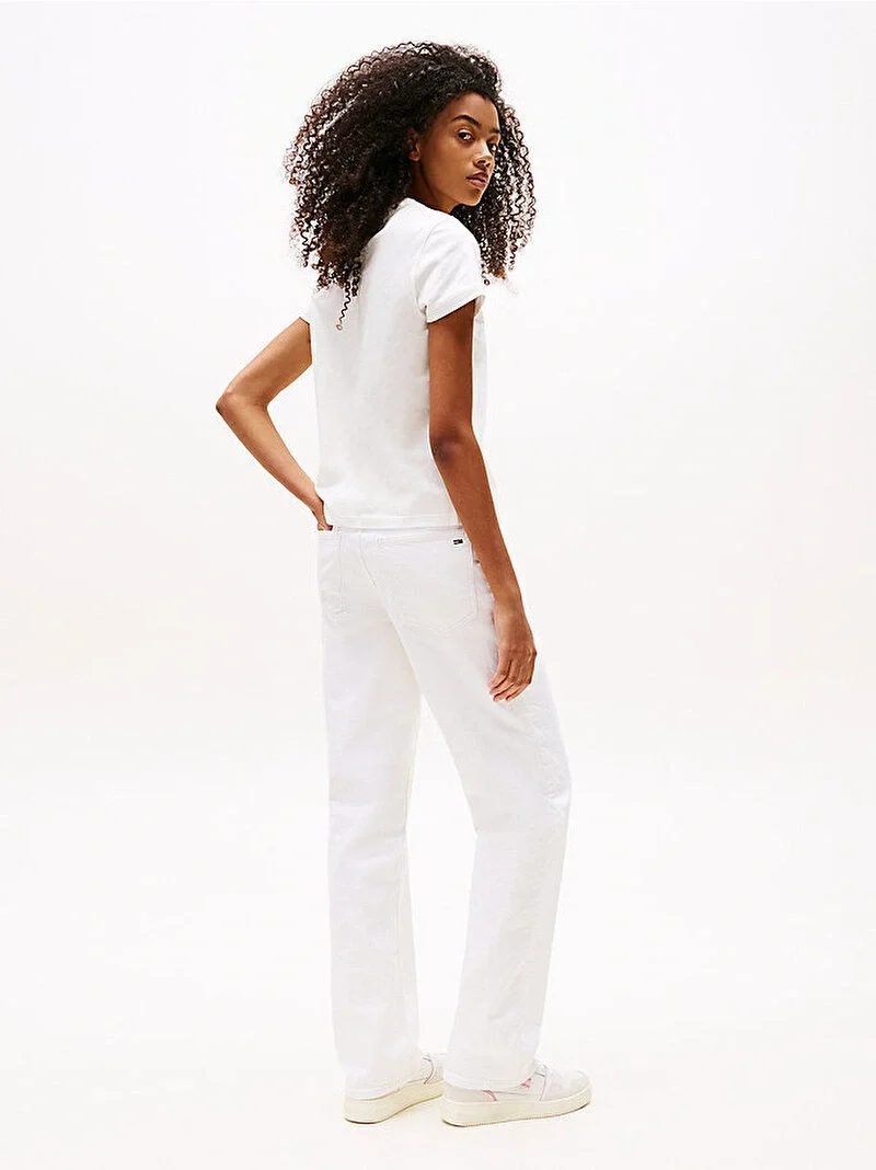 Tommy Hilfiger TJW REG GRADIENT FLAG SS Kadın Beyaz T-shirt DW0DW20905YBL