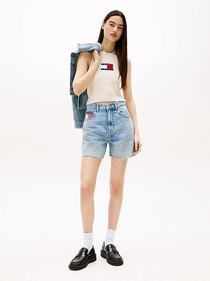 Tommy Hilfiger TJW RIB RACER TANK Kadın Beyaz Kazak DW0DW20975YBL