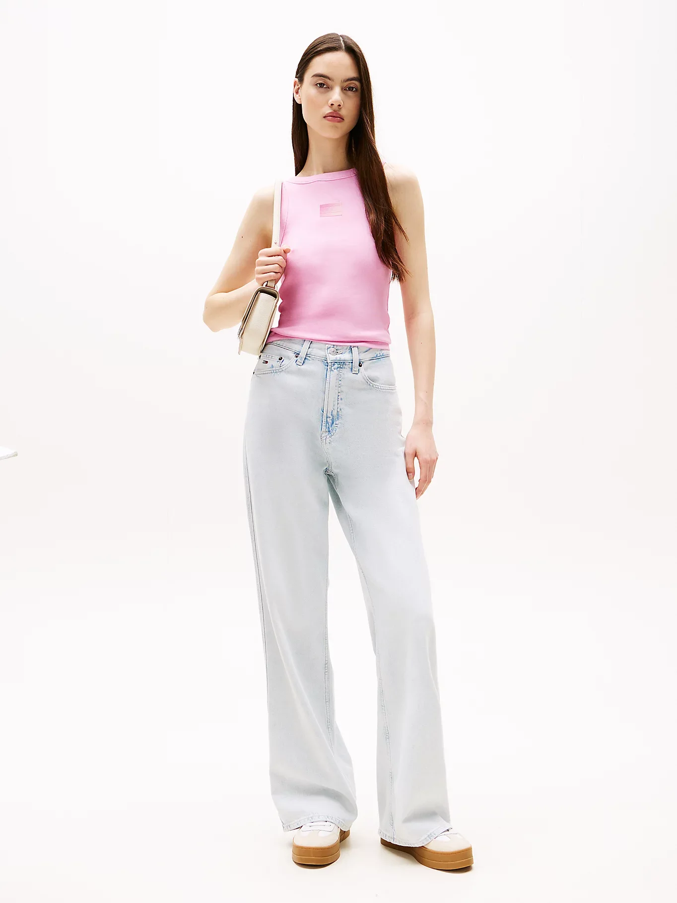 Tommy Hilfiger TJW SLIM GRADIENT FLAG TANK Kadın Pembe Crop  DW0DW20920U06