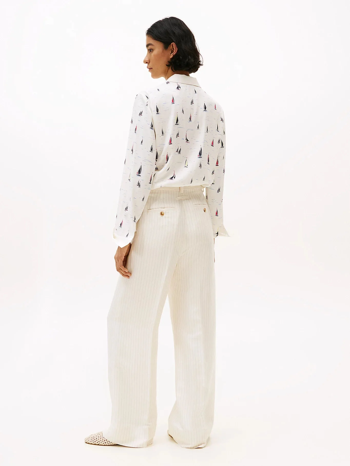 Tommy Hilfiger VISCOSE LINEN WIDE LEG PANTS Kadın  Pantolon WW0WW4546403N