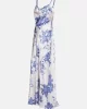 Guess ADLE LACE NECKLINE LONG DRESS Kadın Çok Renkli Elbise W5GK10WF1T2-P7WQ